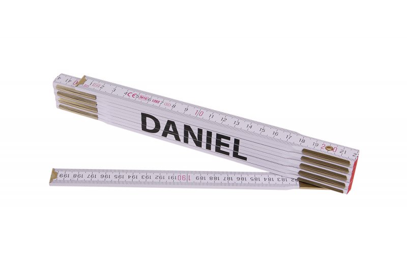 Meter 2m drevený skladací biely DANIEL 13426 Meter 2m drevený skladací biely DANIEL 13426