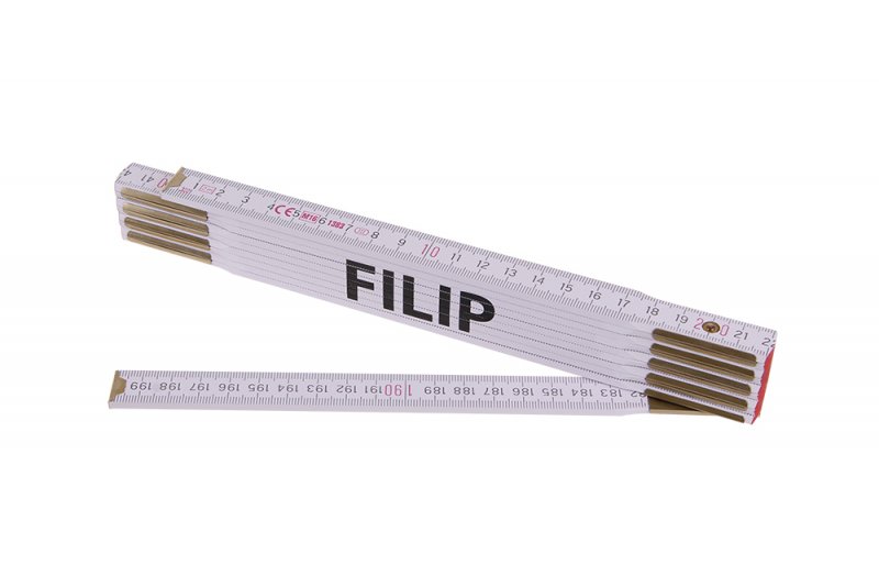 Meter 2m drevený skladací biely FILIP 13429 Meter 2m drevený skladací biely FILIP 13429