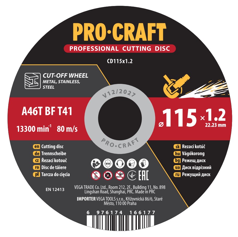 Rezný kotúč Procraft CD115x1 Rezný kotúč Procraft CD115x1