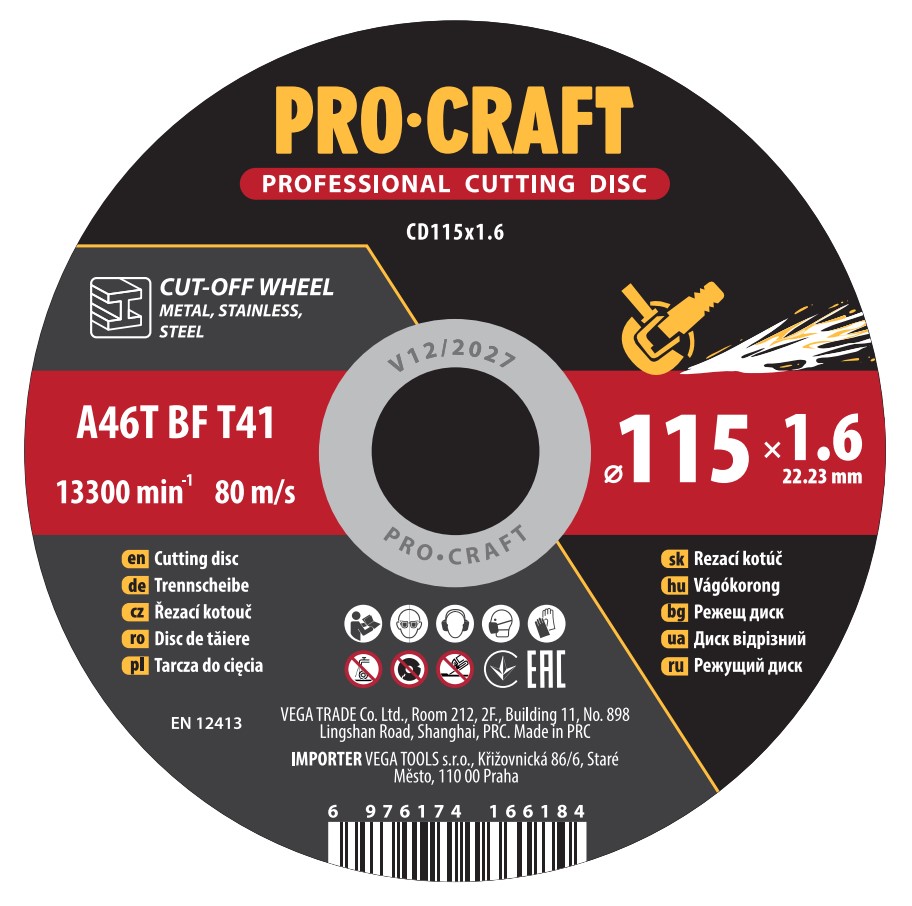 Rezný kotúč Procraft CD115x1 Rezný kotúč Procraft CD115x1