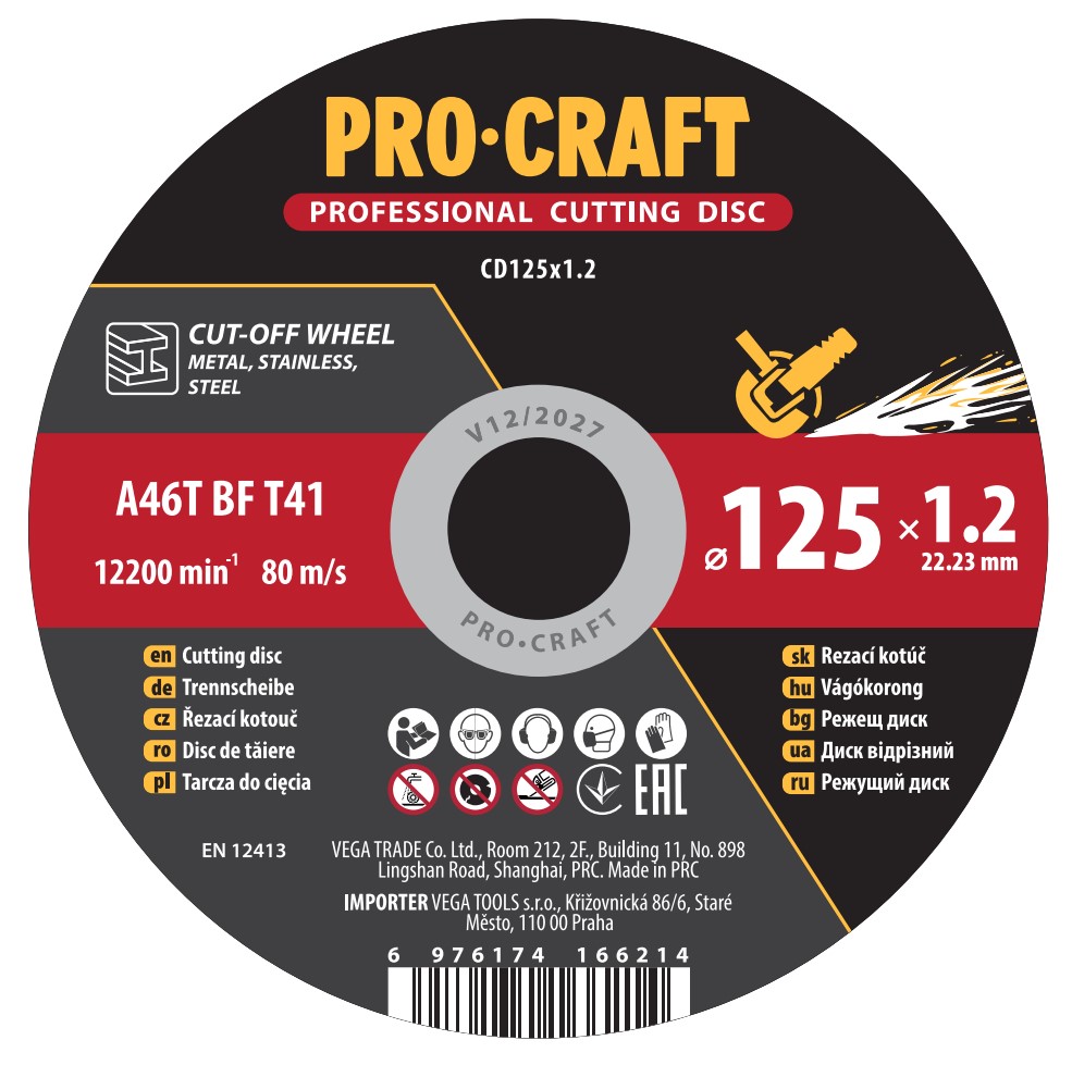 Rezací kotúč Procraft CD125x1 Rezací kotúč Procraft CD125x1