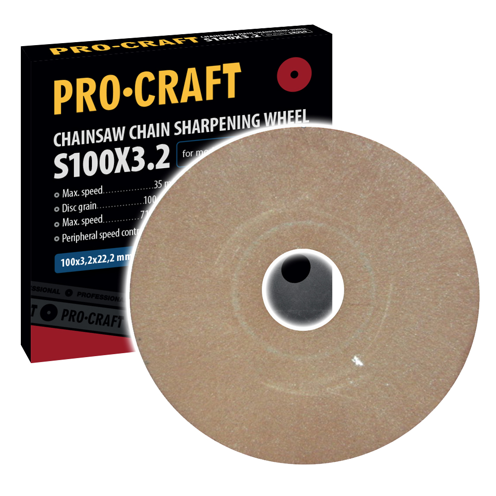 Brúsny kotúč pre brúsku na reťazové píly Procraft S100x3. 2 / SK950 | S100X3.2 Brúsny kotúč pre brúsku na reťazové píly Procraft S100x3. 2 / SK950 | S100X3.2