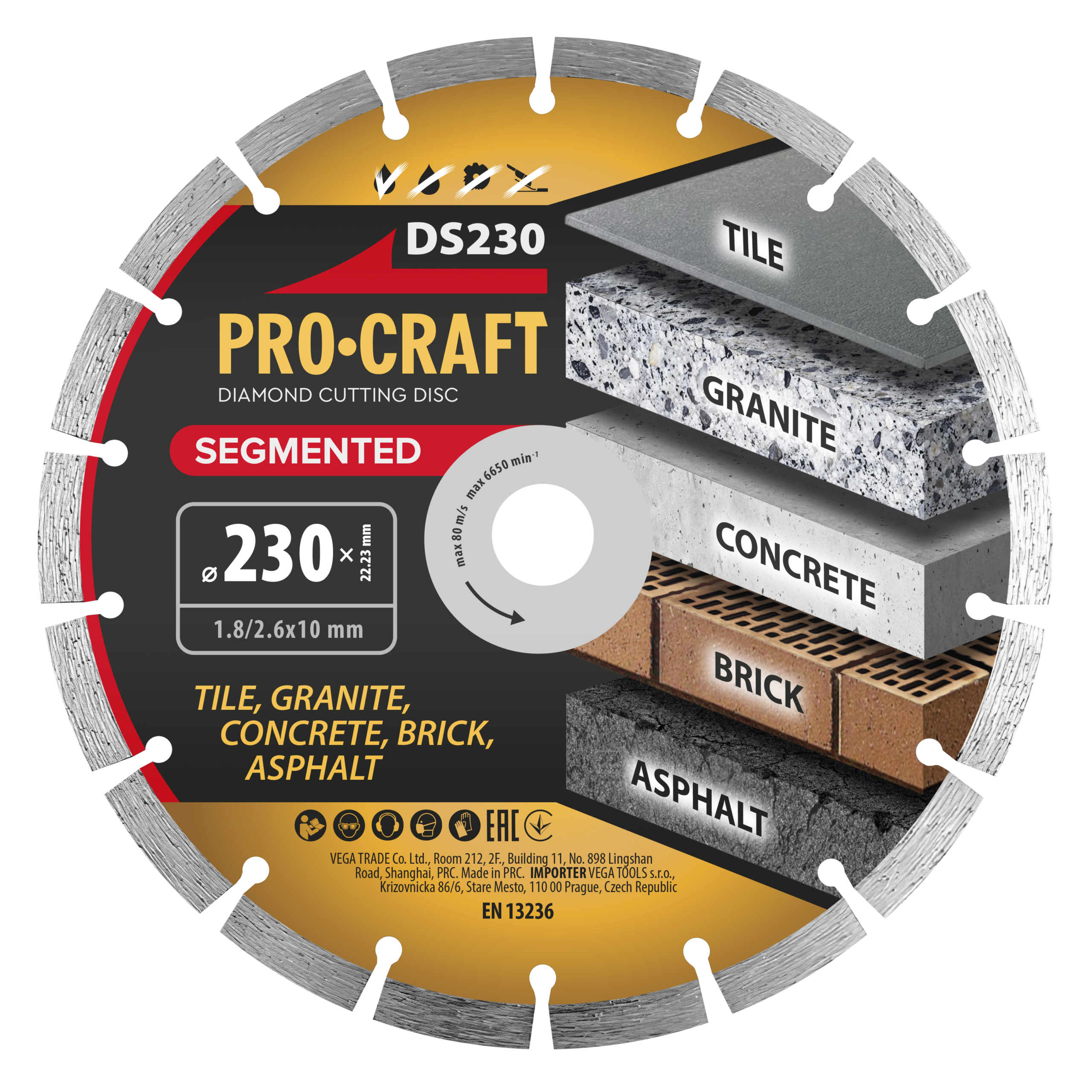 Diamantový rezný kotúč Segmented Procraft DS230 | DS230 Diamantový rezný kotúč Segmented Procraft DS230 | DS230