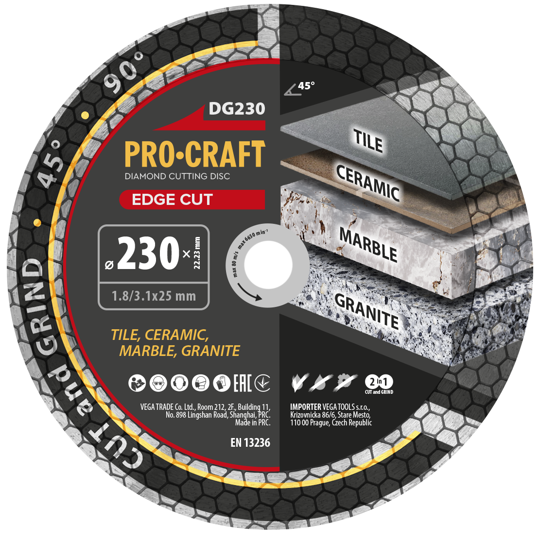 Diamantový kotúč Edge Cut Procraft DG230 | DG230 Diamantový kotúč Edge Cut Procraft DG230 | DG230