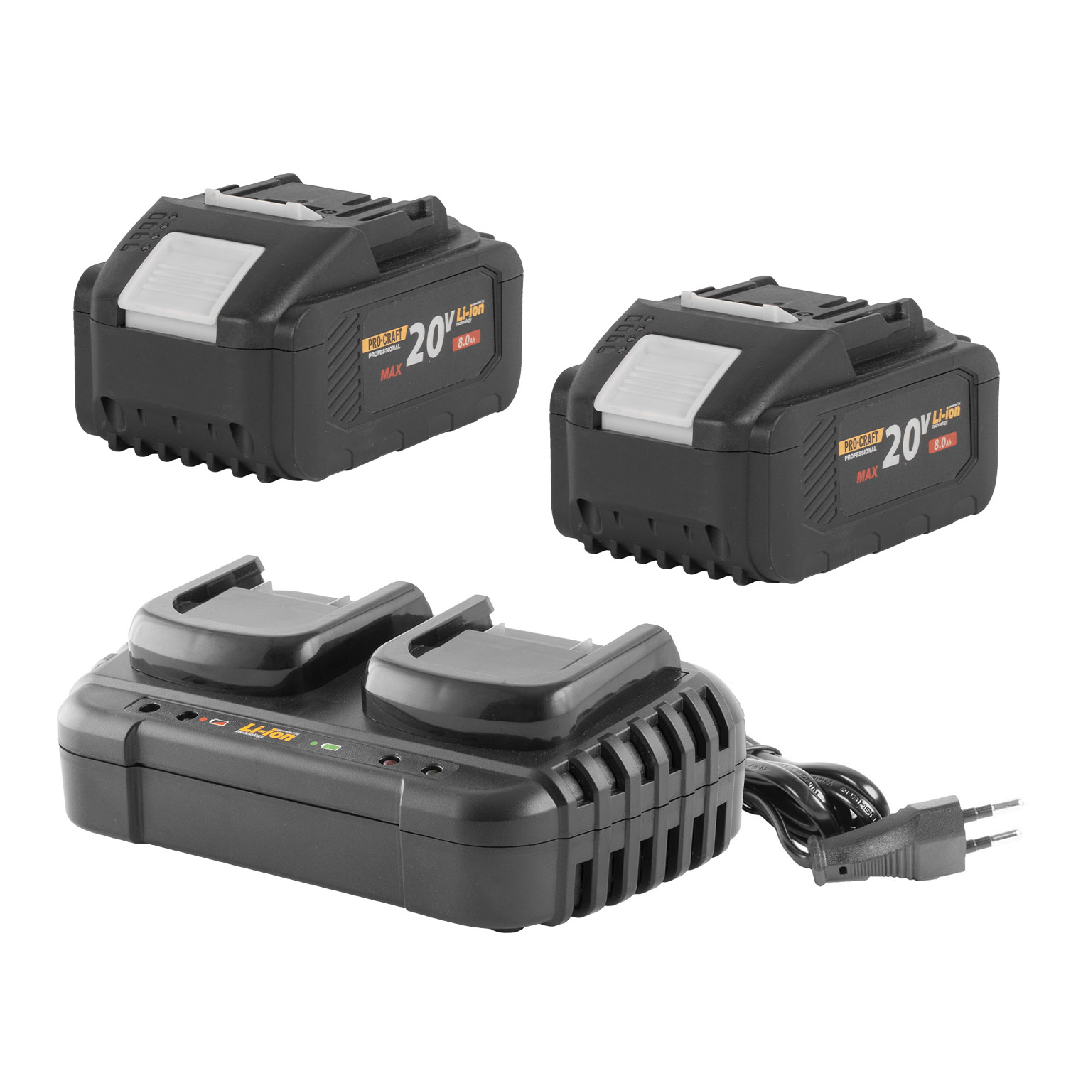 Sada aku dve batérie Procraft 20/8 + nabíjačka Procraft 20/2 | S2x20/8-20/2 Sada aku dve batérie Procraft 20/8 + nabíjačka Procraft 20/2 | S2x20/8-20/2