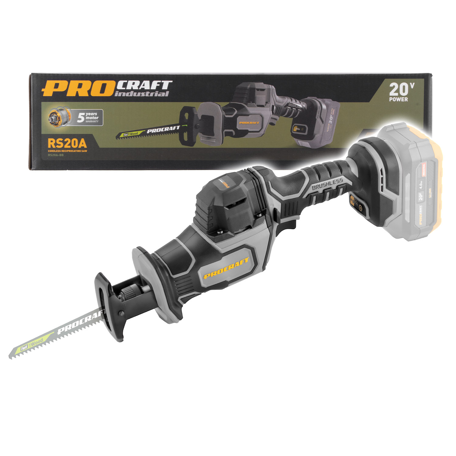 Píla ocaska aku Procraft Industrial RS20Abb (bez batérie a nabíjačky) | RS20Abb Píla ocaska aku Procraft Industrial RS20Abb (bez batérie a nabíjačky) | RS20Abb