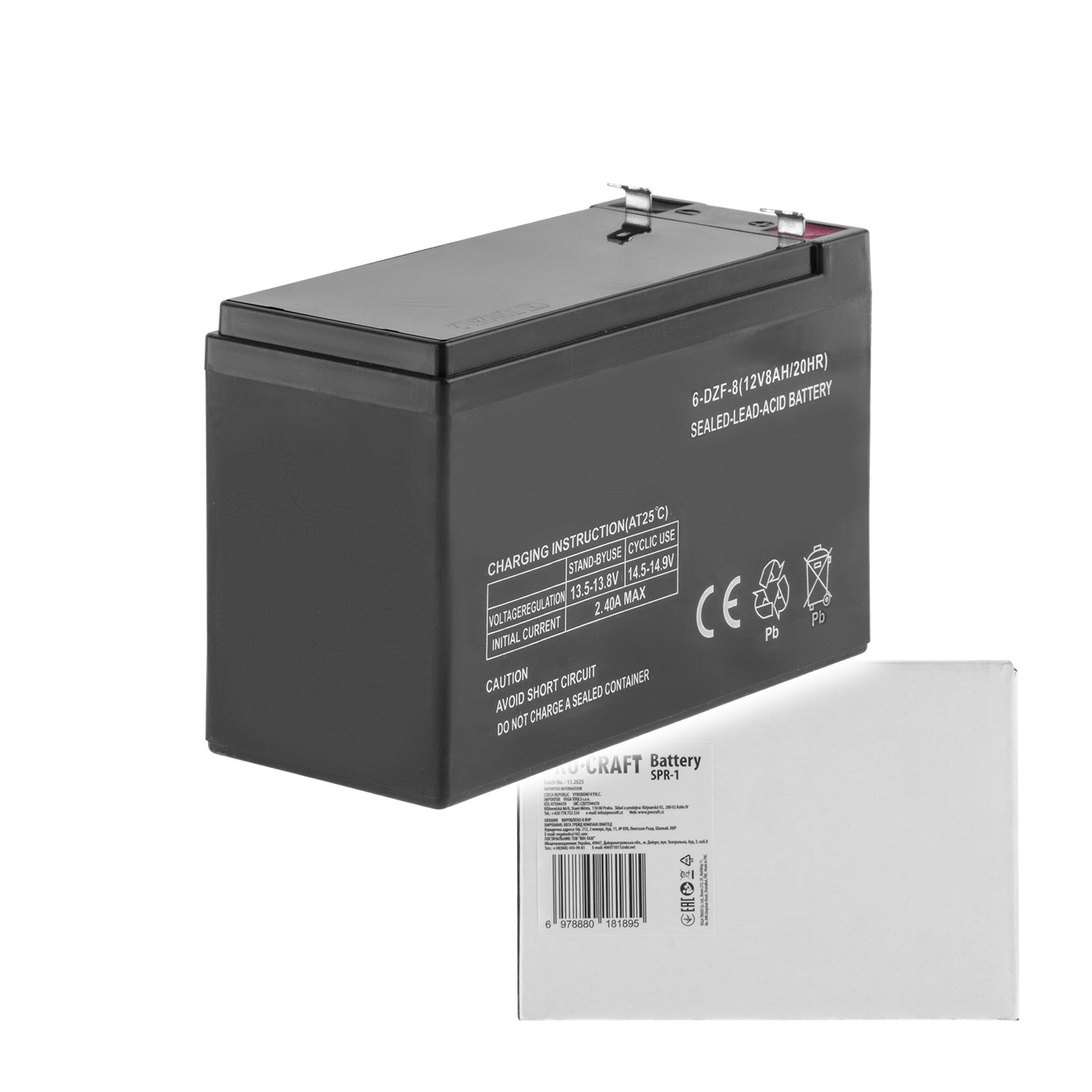 Olovenný akumulátor 12 V 8 Ah Procraft SPR-1 | SPR-1 Olovenný akumulátor 12 V 8 Ah Procraft SPR-1 | SPR-1