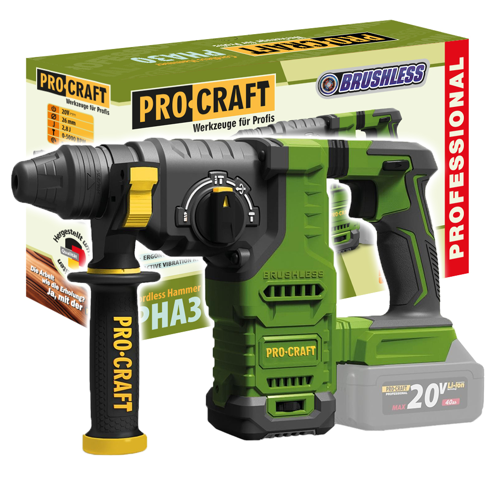 Akumulátorové vŕtacie kladivo Procraft PHA30bb (bez akumulátora a nabíjačky) | PHA30bb Akumulátorové vŕtacie kladivo Procraft PHA30bb (bez akumulátora a nabíjačky) | PHA30bb