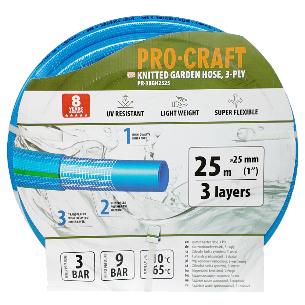 Záhradná hadica Procraft PR-3KGHH2525 3-vrstvová Záhradná hadica Procraft PR-3KGHH2525 3-vrstvová