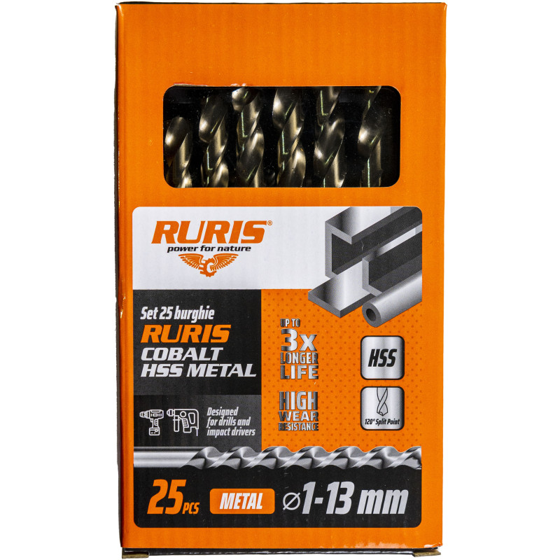 RURIS set 25 vrtákov Kobalt hss do železa RURIS set 25 vrtákov Kobalt hss do železa