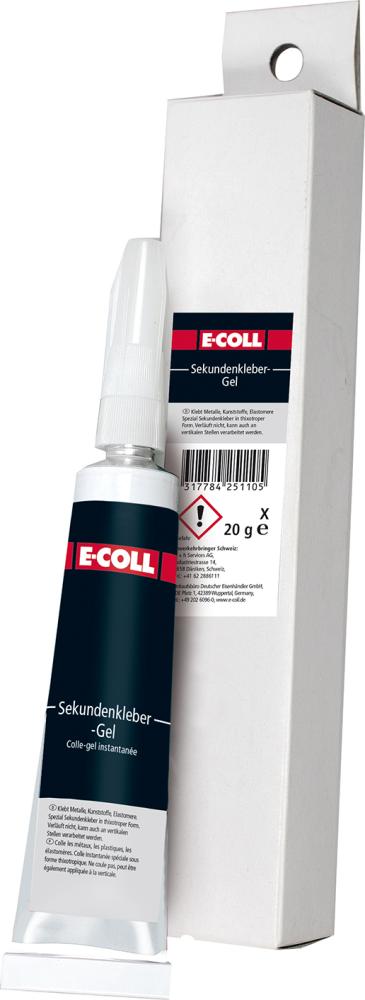 Gélové sekundové lepidlo 20g fľaša E-COLL Gélové sekundové lepidlo 20g fľaša E-COLL