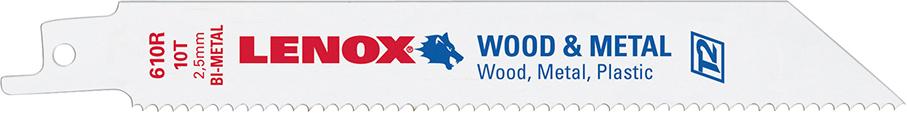 List pre šablovitú pílu 152x19x0,9 mm, 10 zubov, v balení 5 ks LENOX