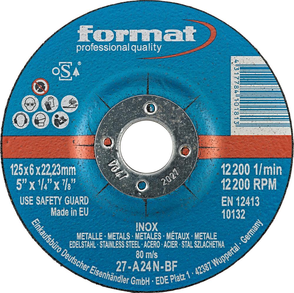 Hrubovací kotúč, zalomený pre V2A 125×6 mm FORMAT