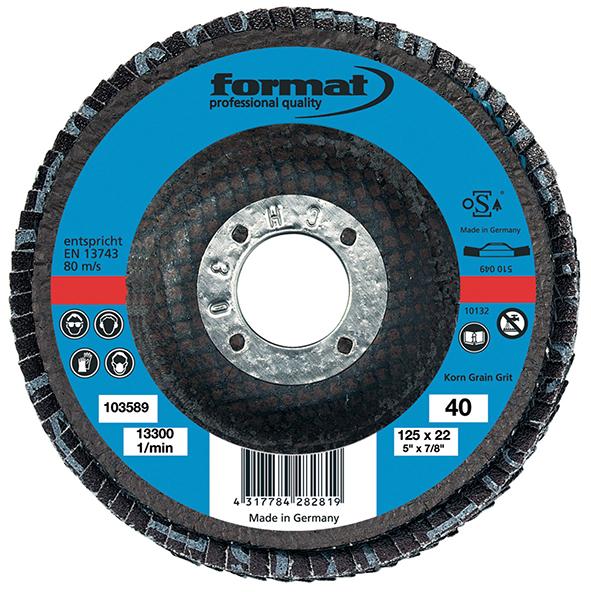 Brúsny lamelový kotúč, 12° vyklenutý, 115 mm, K40 FORMAT