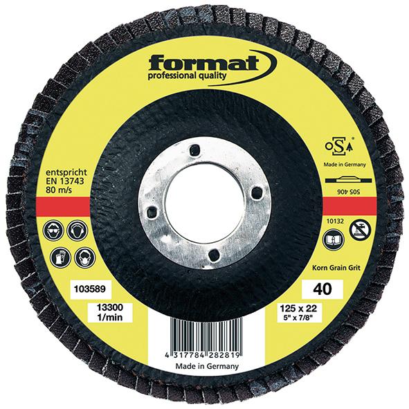 Brúsny lamelový kotúč sklené vlákno, rovný, 115 mm K40 FORMAT