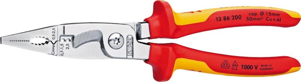Elektroinštalačné kliešte pochrómované VDE 200 mm KNIPEX Elektroinštalačné kliešte pochrómované VDE 200 mm KNIPEX