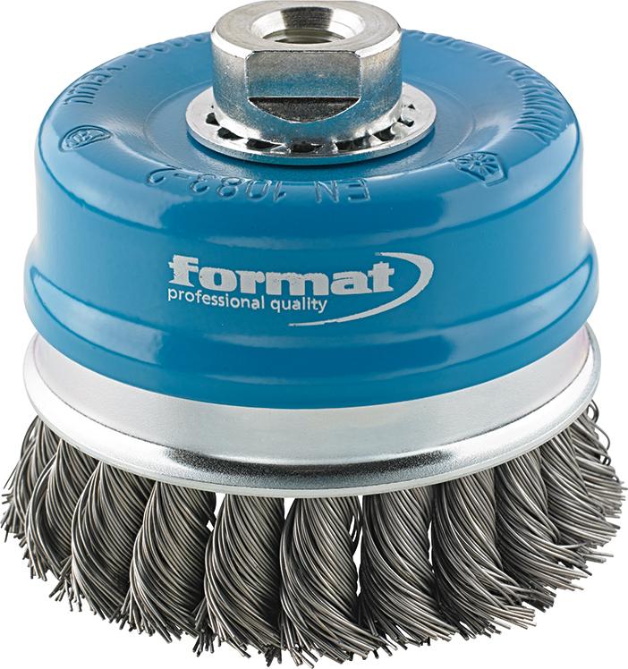 Hrncová kefa oceľ M14 zapletená 80×0,35 mm FORMAT