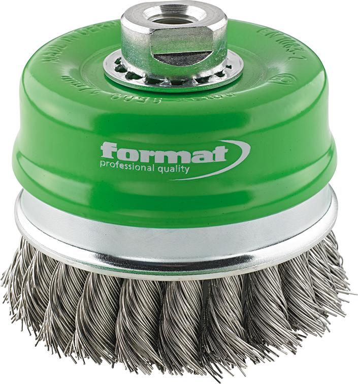 Hrncová kefa Inox M14 zapletená 80×0,5 mm FORMAT