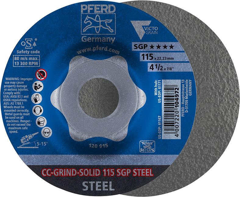 Brúsny kotúč CC-Grind Solid SGP STEEL 115 mm PFERD Brúsny kotúč CC-Grind Solid SGP STEEL 115 mm PFERD