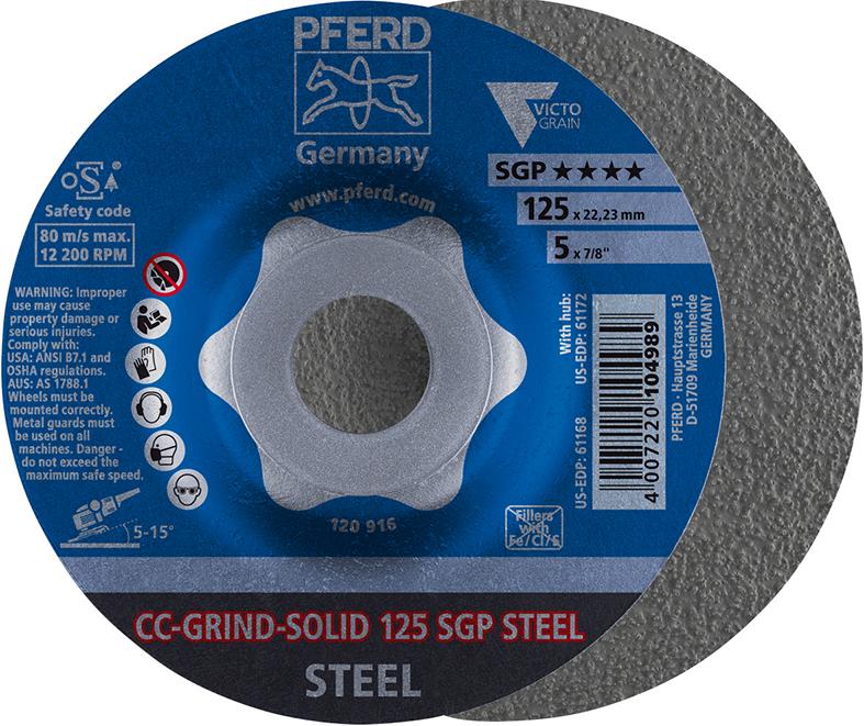 Brúsny kotúč CC-Grind Solid SGP STEEL 125 mm PFERD Brúsny kotúč CC-Grind Solid SGP STEEL 125 mm PFERD