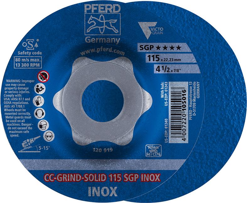 Brúsny kotúč CC-Grind Solid SGP INOX 115 mm PFERD Brúsny kotúč CC-Grind Solid SGP INOX 115 mm PFERD