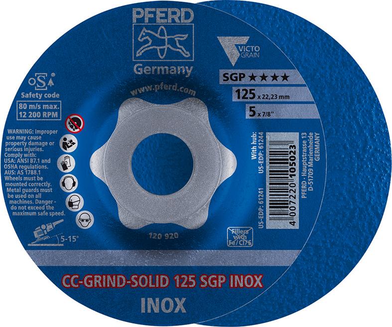 Brúsny kotúč CC-Grind Solid SGP INOX 125 mm PFERD Brúsny kotúč CC-Grind Solid SGP INOX 125 mm PFERD