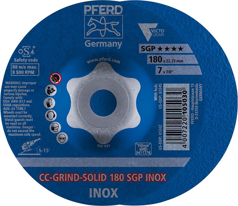 Brúsny kotúč CC-Grind Solid SGP INOX 180 mm PFERD Brúsny kotúč CC-Grind Solid SGP INOX 180 mm PFERD