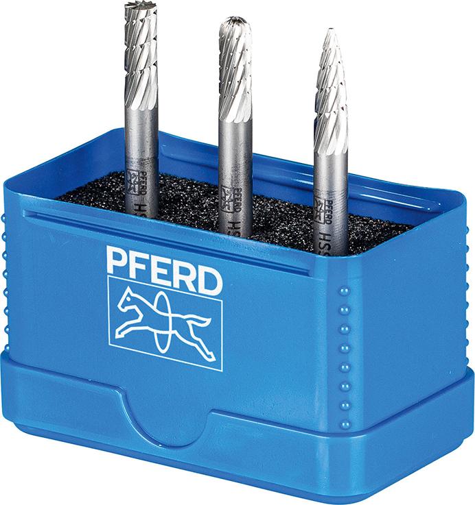 Sada technických fréz HSS 6 mm 3-dielna, A-C-K Ø 6 mm, ozubenie, 3 zuby, Pferd