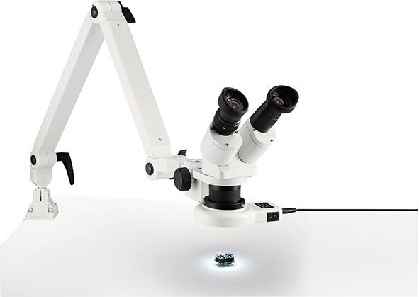 Stereomikroskop na pozorovanie v dopadajúcomsvetle s pružinovým kĺbovým ramenom 10x/20x Stereomikroskop na pozorovanie v dopadajúcomsvetle s pružinovým kĺbovým ramenom 10x/20x