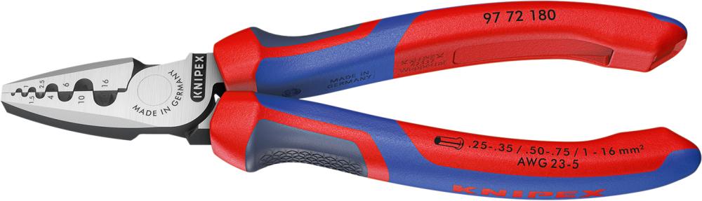 Kliešte na dutinky s viaczložkovými rukoväťami 180 mm mm2 KNIPEX Kliešte na dutinky s viaczložkovými rukoväťami 180 mm mm2 KNIPEX