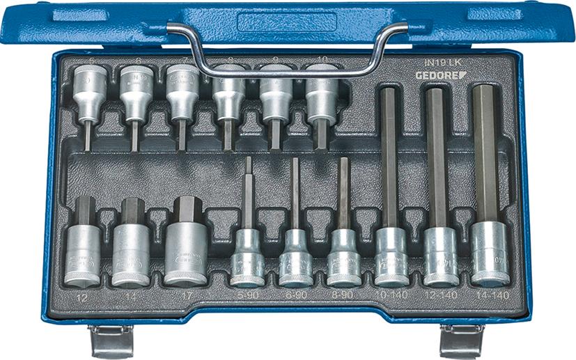 Súprava nadstavcov skrutkovača 1/2″ vnútornýšesťhrann 5 – 17mm 15-dielna Gedore