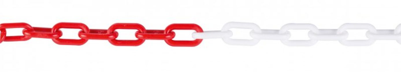 Reťaz plast. červeno-biela 6mm/25m 51450