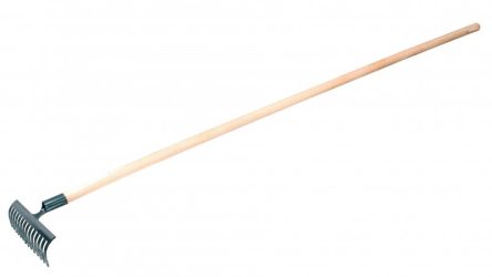 Hrable železné 16z zelené s násadou 61063