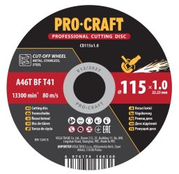 Rezný kotúč Procraft CD115x1