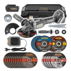 Aku bruska úhlová Procraft AG125B + 10x řezný