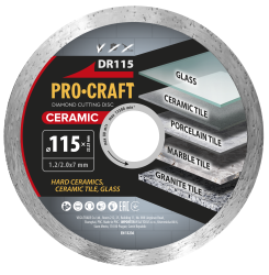 Diamantový rezný kotúč Ceramic Procraft DR115 | DR115