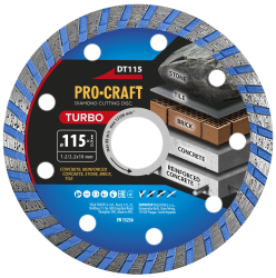 Diamantový rezný kotúč Turbo Procraft DT115 | DT115