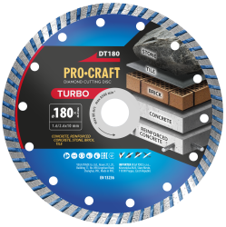 Diamantový rezný kotúč Turbo Procraft DT180 | DT180