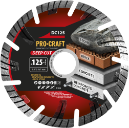 Diamantový rezný kotúč Deep Cut Procraft DC125 | DC125