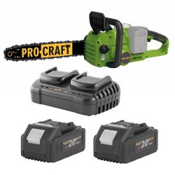Sada aku reťazová píla PCA42/2 s batériami 2×20V 4Ah a nabíjačkou 20/2 | SPCA42/2-20/4-20/2
