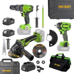 Procraft aku bezuhlíková sada náradia 20V
