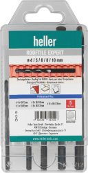 Sada vrtákov do strešných škridiel ROOFTILE EXPERT 5-dielna 4/5/6/8/10 mm heller