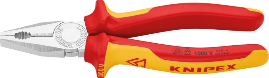 Kombinované kliešte VDE s viaczložkovými rukoväťami 200 mm KNIPEX
