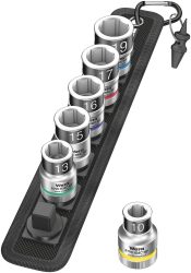 Adaptér nástrčných kľúčov v súprave 1/2" s pridržiavacou funkciou 6-dielna Wera