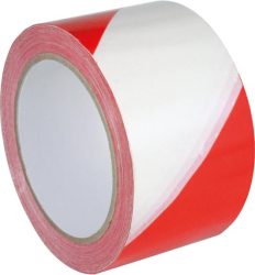 Výstražná označovacia páska PVC samolepiaca 60 mmx66m červená/biela