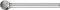 Malé frézovacie teliesko TK guľatý tvar 0605 5 3 mm 6 x 5 mm Pferd