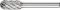 Technická fréza TK okrúhly tvar valca 1020 STEEL 6 mm 10 x 20 mm Pferd