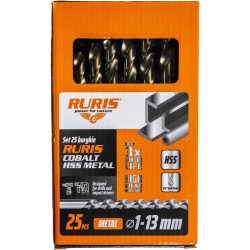 RURIS set 25 vrtákov Kobalt hss do železa